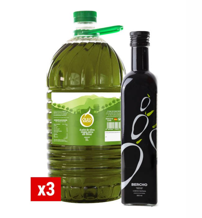 Oleobercho Sin Filtrar 3x5L + Bercho 500ml